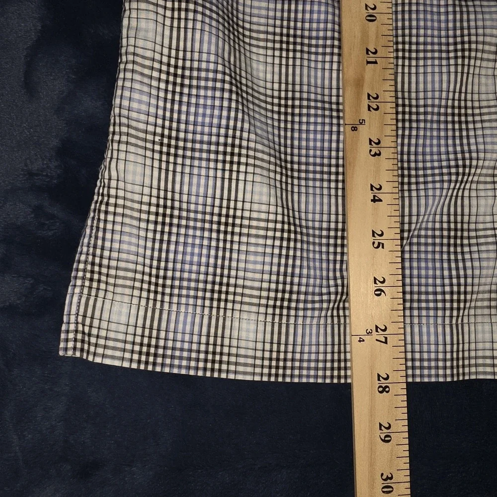 Michael Kors Tailored Fit Short Sleeve Button Up Plaid Shirt Mens Size‎ Medium